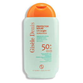 Gisele Denis - Protecteur solaire Ultralight FPS 50+ résistant à l'eau - 200 ml - Protection très haute UV-A/UV-B, fini sec, anti-taches
