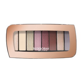 Deborah Milano Palette de Fards à Paupières Color Moods N° 1 - 8 Couleurs Combinables, Formule Enrichie à l'Huile d'Abricot, Finitions Mate, Satin ou Métallique