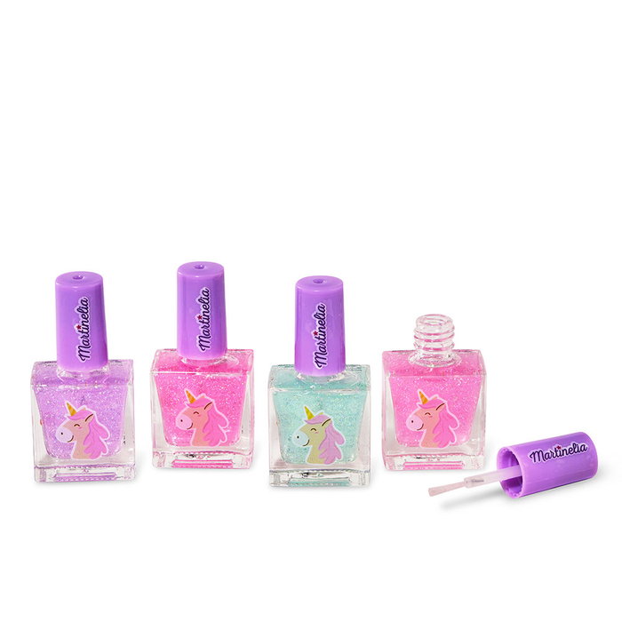 Martinelia Coffret Vernis à Ongles Little Unicorn avec Paillettes, 4 Pièces