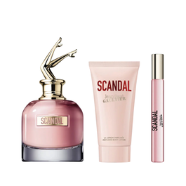 Jean Paul Gaultier - Set Cadeau Scandal pour Femme : Eau de Parfum 50 ml + Miniature 6 ml + Lait Hydratant Corps 75 ml