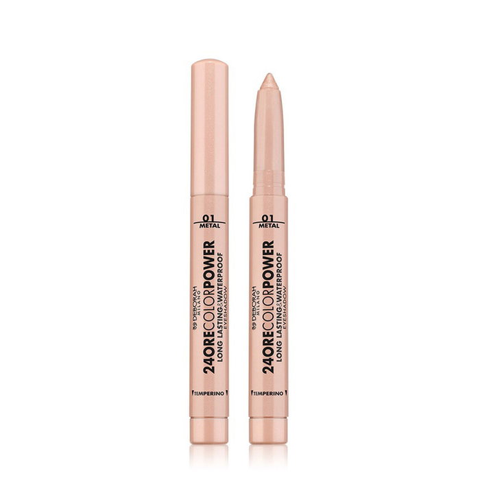 Deborah Ombre à Paupières Stick 24h Color Power No.1 - Résistante à l'Eau, Non Transfert, Durable - Avec Sharpener - Testé Ophtalmologiquement Deborah Ombre à Paupières Stick 24h Color Power No.1 - Résistante à l'Eau, Non Transfert, Durable - Avec Sharpener - Testé Ophtalmologiquement