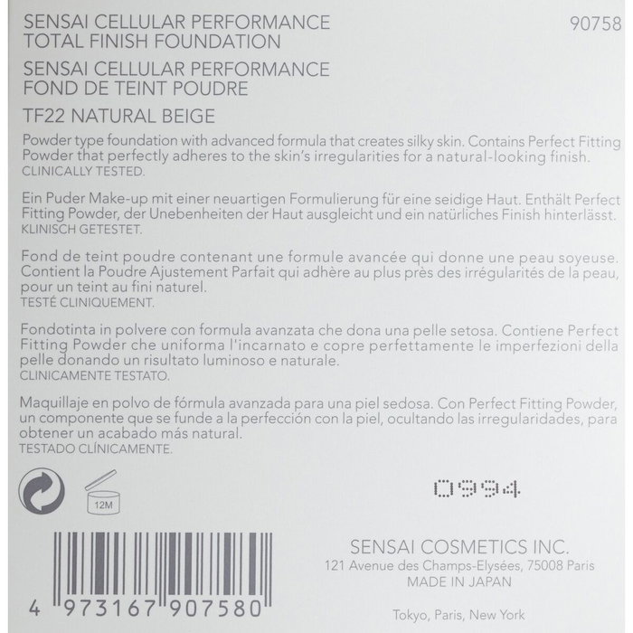 Base de Maquillage en Poudre Kanebo Total Finish Nº 22 Natural Beige Spf 15