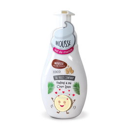 The Fruit Company Gel Mousse Mains au Coco 250 ml - Aloe Vera, Nettoyage Profond et Hydratant, Arôme Coco et Vanille