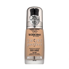 Deborah Maquillage Teint 24h Perfect True Beige - Teint parfait longue tenue avec 2% acide hyaluronique et SPF 20