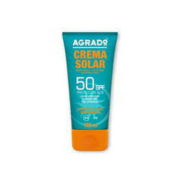 Agrado Crème Solaire SPF50+ Tube 100 ml - Protection Très Haute, Vitamine E, Résistante à l'Eau