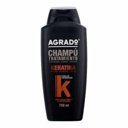 Agrado Shampoing réparateur à la kératine 750 ml - Cheveux abîmés, anti-frisottis