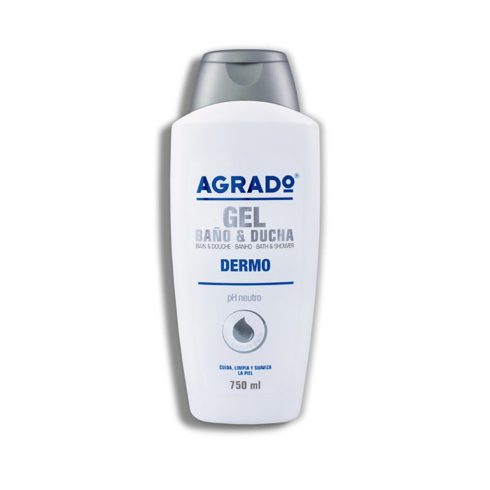 Agrado Gel Douche et Bain Dermo 750 ml - Gel nettoyant doux pour le corps et les mains Agrado Gel Douche et Bain Dermo 750 ml - Gel nettoyant doux pour le corps et les mains