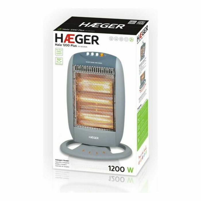 Haeger HH-120.002A Chauffage d'Appoint Halogène 1200 W Blanc Haeger HH-120.002A Chauffage d'Appoint Halogène 1200 W Blanc
