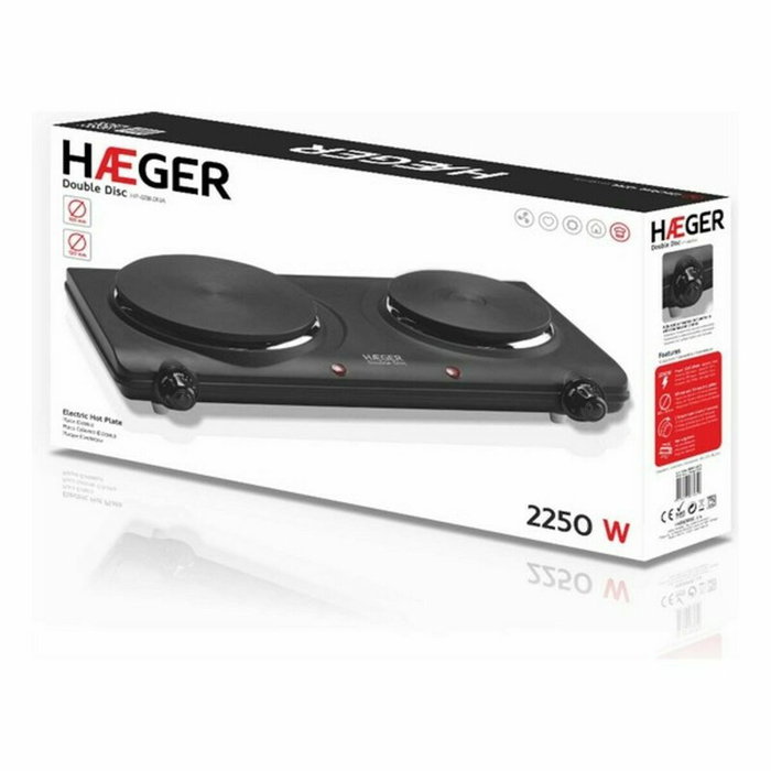 Haeger Plaque Électrique HP-02B.013A Noir 2 Feux