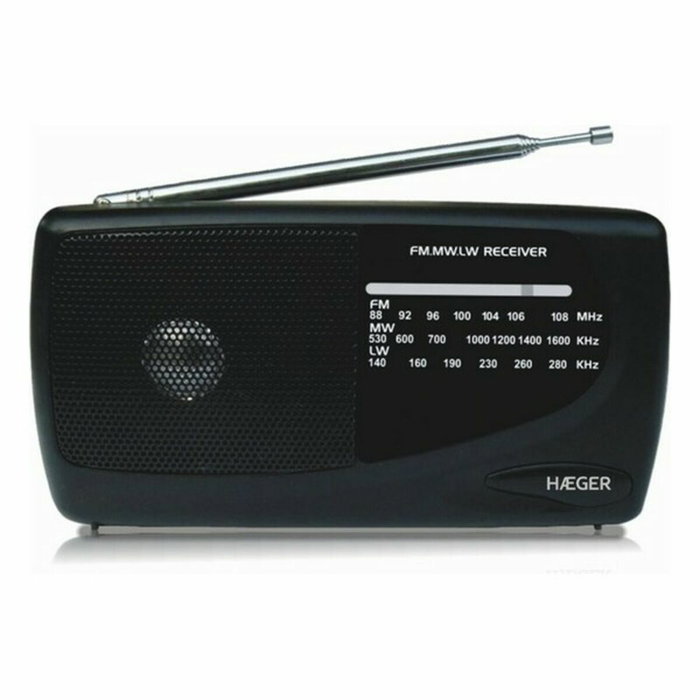 Radio AM/FM Haeger PR-TRI.002A Noir Radio AM/FM Haeger PR-TRI.002A Noir