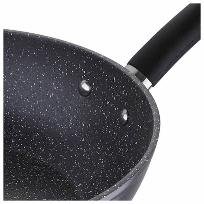 Wok Masterpro Gris Aluminium Aluminium forgé (Ø 28 cm) Wok Masterpro Gris Aluminium Aluminium forgé (Ø 28 cm)