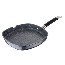 Masterpro Home Edition Bgmp-3287-bk Poêle Gril Aluminium Forgé Antiadhésive 28x28 cm
