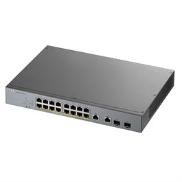Zyxel GS1350-18HP-EU0101F Switch 16 ports Gigabit PoE+ 250W, 2 ports SFP, gestion, rackable