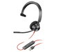 Poly Casque téléphonique de bureau USB-A Blackwire 5220 ou 5210 avec connexion 3.5 mm - Noir - Réponse 20 Hz - 20 kHz, stéréo ou mono