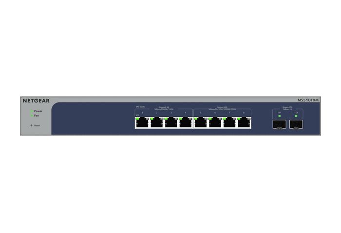 Netgear MS510TXM - Commutateur Smart Managed Pro 8 ports Multi-Gigabit/10G avec 4 ports 1G/2.5G, 4 ports 1G/10G, 2 ports SFP+ et gestion cloud Insight pour WiFi 6 et surveillance IP