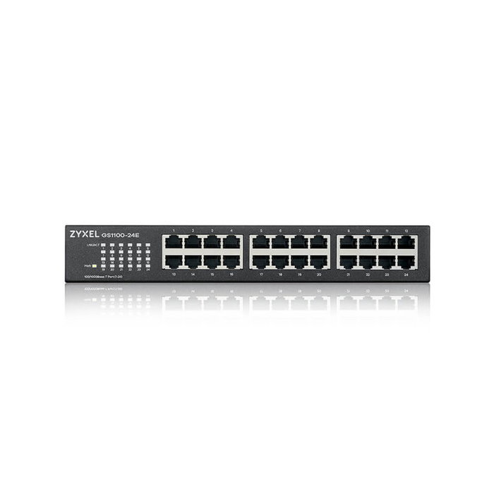 Zyxel GS1100-24E Switch Gigabit Ethernet non administré 24 ports, montage rack/mural, noir Zyxel GS1100-24E Switch Gigabit Ethernet non administré 24 ports, montage rack/mural, noir