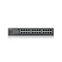 Zyxel GS1100-24E Switch Gigabit Ethernet non administré 24 ports, montage rack/mural, noir