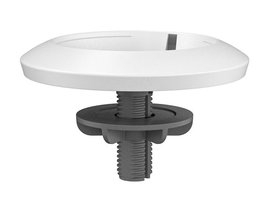 Logitech Mic Pod Mount, Support de Fixation pour Micro Rally sur Table ou Plafond - Blanc - Gestion de Câbles Intégrée