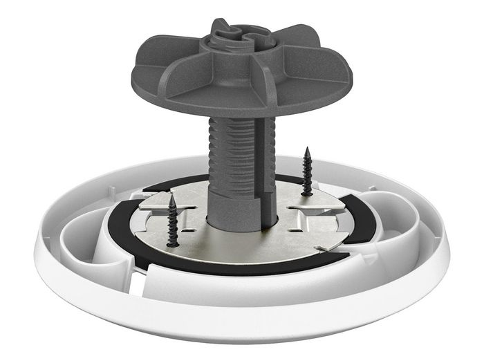 Logitech Mic Pod Mount, Support de Fixation pour Micro Rally sur Table ou Plafond - Blanc - Gestion de Câbles Intégrée