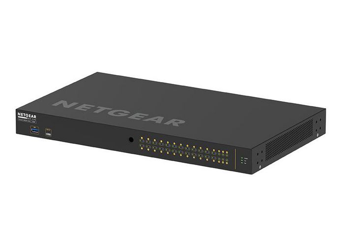 Netgear M4250 GSM4230P, Switch Gigabit 24 ports PoE+ 300W, AV Line, avec ports SFP 1G et interfaces Dante/AES67 pour systèmes audio/vidéo Netgear M4250 GSM4230P, Switch Gigabit 24 ports PoE+ 300W, AV Line, avec ports SFP 1G et interfaces Dante/AES67 pour systèmes audio/vidéo