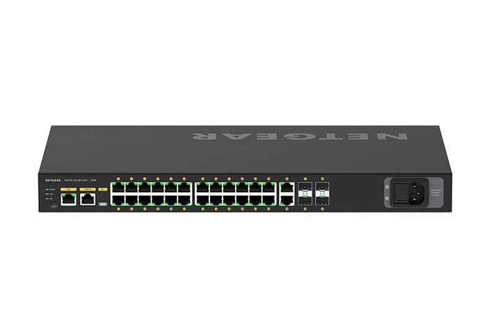 Netgear M4250 GSM4230P, Switch Gigabit 24 ports PoE+ 300W, AV Line, avec ports SFP 1G et interfaces Dante/AES67 pour systèmes audio/vidéo Netgear M4250 GSM4230P, Switch Gigabit 24 ports PoE+ 300W, AV Line, avec ports SFP 1G et interfaces Dante/AES67 pour systèmes audio/vidéo