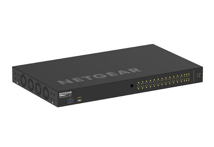 Netgear M4250 GSM4230P, Switch Gigabit 24 ports PoE+ 300W, AV Line, avec ports SFP 1G et interfaces Dante/AES67 pour systèmes audio/vidéo Netgear M4250 GSM4230P, Switch Gigabit 24 ports PoE+ 300W, AV Line, avec ports SFP 1G et interfaces Dante/AES67 pour systèmes audio/vidéo