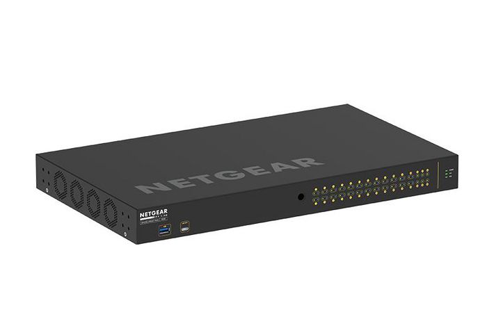 Netgear M4250 GSM4230P, Switch Gigabit 24 ports PoE+ 300W, AV Line, avec ports SFP 1G et interfaces Dante/AES67 pour systèmes audio/vidéo Netgear M4250 GSM4230P, Switch Gigabit 24 ports PoE+ 300W, AV Line, avec ports SFP 1G et interfaces Dante/AES67 pour systèmes audio/vidéo