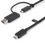 StarTech.com USBCCADP Câble USB-C vers USB-A avec Adaptateur Intégré 2 en 1 USB 3.2 10Gbps 100W 1 m
