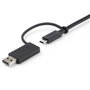 StarTech.com USBCCADP Câble USB-C vers USB-A avec Adaptateur Intégré 2 en 1 USB 3.2 10Gbps 100W 1 m