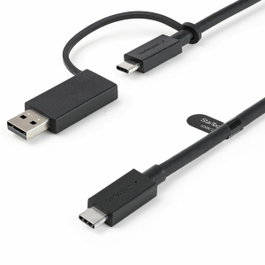 StarTech.com Câble USB-C à USB-C avec adaptateur USB-A intégré, 1 m, Noir