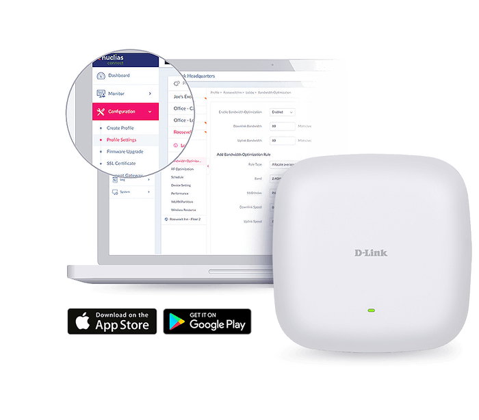 D-Link DAP-X2850 Point d'accès AX3600 Dual Band Wi-Fi 6 2.4GHz 1147Mbps 5GHz 2402Mbps