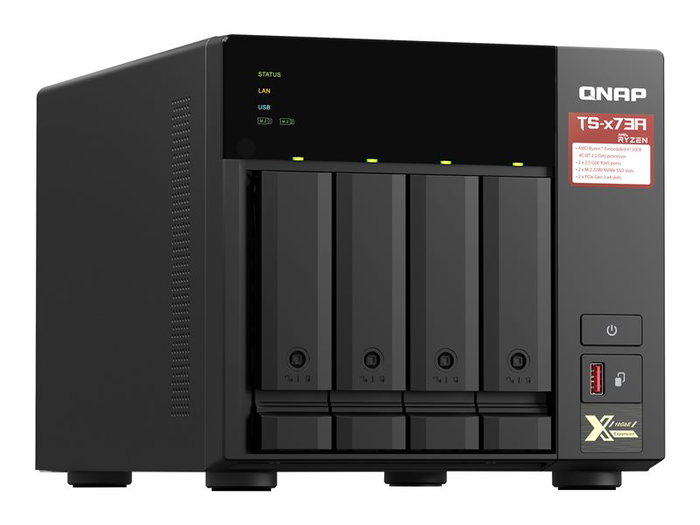 Qnap TS-473A Serveur NAS 8 Go RAM AMD Ryzen V1500B 4 baies 2.5 Gigabit Ethernet Qnap TS-473A Serveur NAS 8 Go RAM AMD Ryzen V1500B 4 baies 2.5 Gigabit Ethernet
