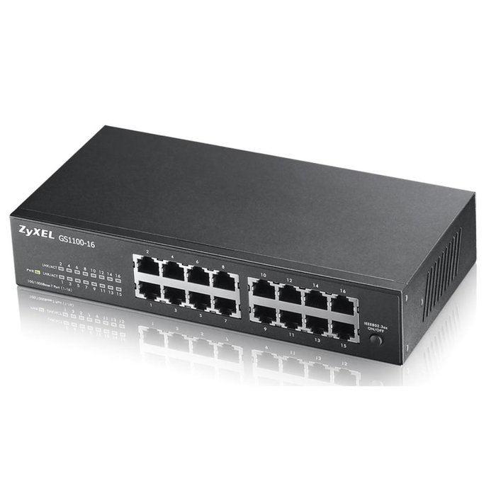 Zyxel GS1100-16 Switch Non Géré 16 Ports Gigabit Ethernet Montage Rack Eu0103F