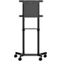 StarTech.com Support Solide au Sol avec Roues pour TV VESA 37-70 pouces, Chariot avec Étagère, Inclinable, Rotation, Noir
