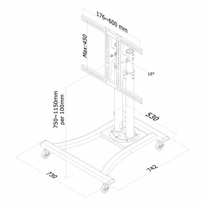 Neomounts PLASMA-M1200 Support de TV Mobile 27"-70" Neomounts PLASMA-M1200 Support de TV Mobile 27"-70"