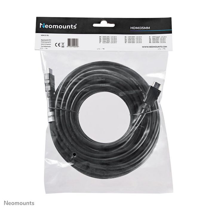 Neomounts HDMI35MM - Câble HDMI 1.4 Haute Vitesse 10 mètres Noir - Connecteurs Mâle Standard - Compatible 4K, 1080p, Blu-Ray, TV HD, Home Cinéma Neomounts HDMI35MM - Câble HDMI 1.4 Haute Vitesse 10 mètres Noir - Connecteurs Mâle Standard - Compatible 4K, 1080p, Blu-Ray, TV HD, Home Cinéma