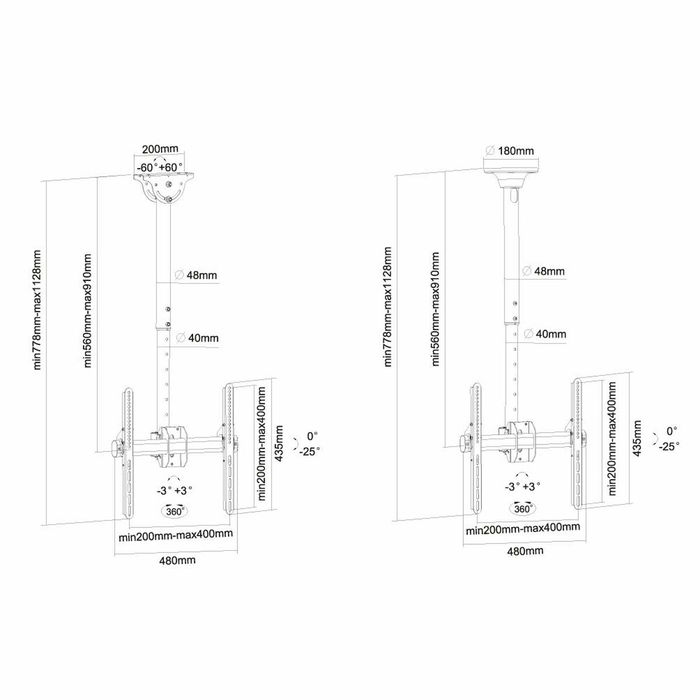 Support de TV Neomounts NM-C440BLACK 32-60" 50 kg Support de TV Neomounts NM-C440BLACK 32-60" 50 kg