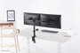 Neomounts Support de Bureau Double FPMA-D550DBLACK - Support Inclinable, Pivotant et Rotatif pour 2 Écrans jusqu'à 32" (VESA 75x75/100x100 mm)