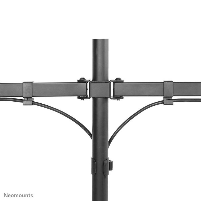 Neomounts Support de Bureau Double FPMA-D550DBLACK - Support Inclinable, Pivotant et Rotatif pour 2 Écrans jusqu'à 32" (VESA 75x75/100x100 mm)