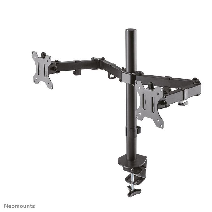 Neomounts Support de Bureau Double FPMA-D550DBLACK - Support Inclinable, Pivotant et Rotatif pour 2 Écrans jusqu'à 32" (VESA 75x75/100x100 mm)