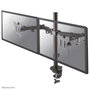 Neomounts Support de Bureau Double FPMA-D550DBLACK - Support Inclinable, Pivotant et Rotatif pour 2 Écrans jusqu'à 32" (VESA 75x75/100x100 mm)