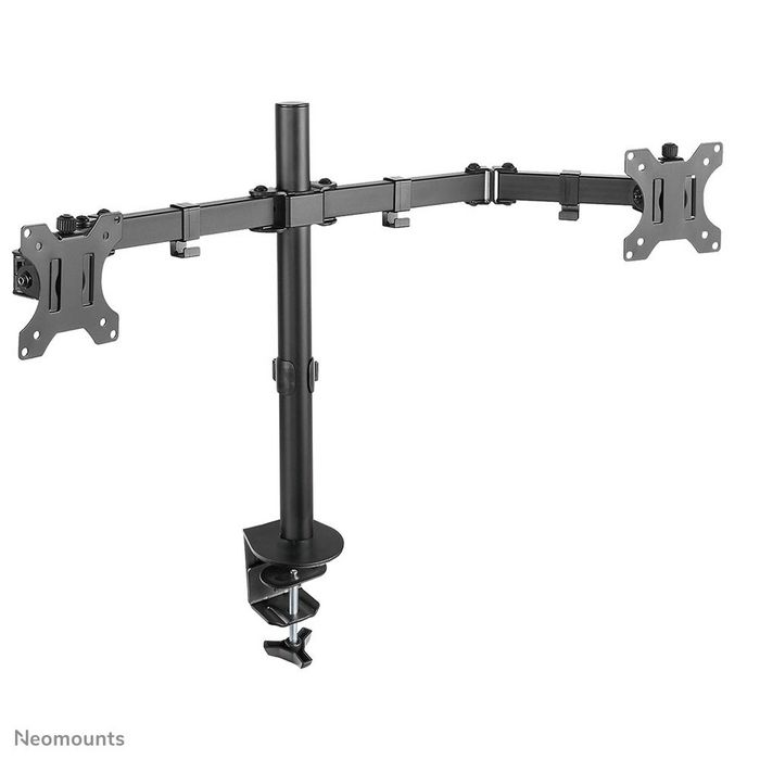 Neomounts Support de Bureau Double FPMA-D550DBLACK - Support Inclinable, Pivotant et Rotatif pour 2 Écrans jusqu'à 32" (VESA 75x75/100x100 mm)