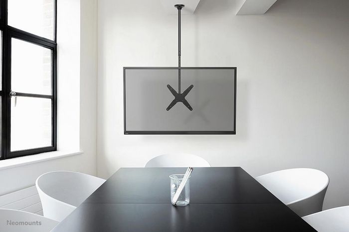 Neomounts FPMA-C340BLACK Support Plafond TV Orientable à Mouvement Complet pour Écrans 32-75 Pouces, Inclinaison, Pivotement 360°, Rotation - Noir