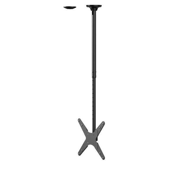 Neomounts FPMA-C340BLACK Support Plafond TV Orientable à Mouvement Complet pour Écrans 32-75 Pouces, Inclinaison, Pivotement 360°, Rotation - Noir