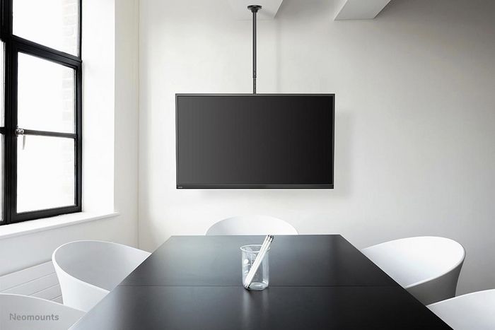 Neomounts FPMA-C340BLACK Support Plafond TV Orientable à Mouvement Complet pour Écrans 32-75 Pouces, Inclinaison, Pivotement 360°, Rotation - Noir