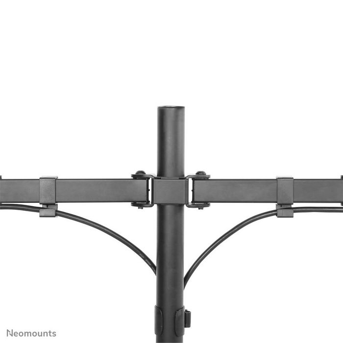 Neomounts Support de Bureau Double FPMA-D550DDBLACK pour 2 Écrans - Montage Inclinable Pivotant Rotatif jusqu'à 32", VESA 100x100, Charge 8 kg, Gestion Câbles