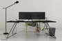 Neomounts Support de Bureau Double FPMA-D550DDBLACK pour 2 Écrans - Montage Inclinable Pivotant Rotatif jusqu'à 32", VESA 100x100, Charge 8 kg, Gestion Câbles