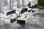 Neomounts NM-D775DX3BLACK - Support de bureau articulé à gaz pour 3 écrans jusqu'à 27" (68,6 cm), pivot 180°, inclinaison 20°, compatible VESA 100x100/75x75 mm - Noir