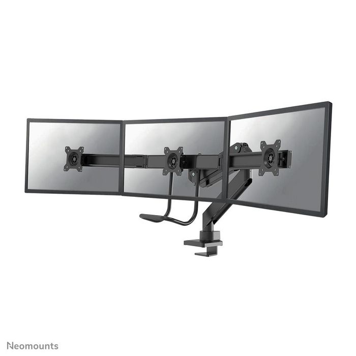 Neomounts NM-D775DX3BLACK - Support de bureau articulé à gaz pour 3 écrans jusqu'à 27" (68,6 cm), pivot 180°, inclinaison 20°, compatible VESA 100x100/75x75 mm - Noir Neomounts NM-D775DX3BLACK - Support de bureau articulé à gaz pour 3 écrans jusqu'à 27" (68,6 cm), pivot 180°, inclinaison 20°, compatible VESA 100x100/75x75 mm - Noir