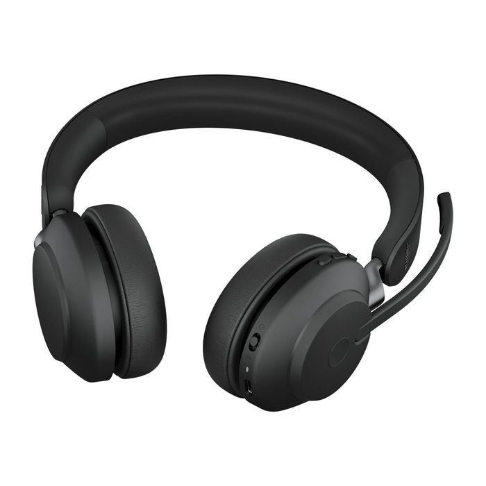Jabra Evolve2 65 Link380c - Casque sans fil professionnel avec micro pour Communication unifiée (UC), Réduction de bruit passive, Autonomie 37 heures, Noir